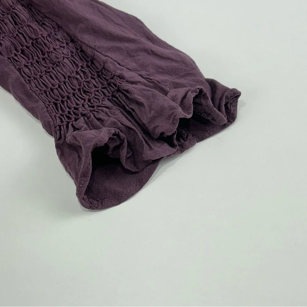 Free People smoked long sleeve mock top purple grape size L